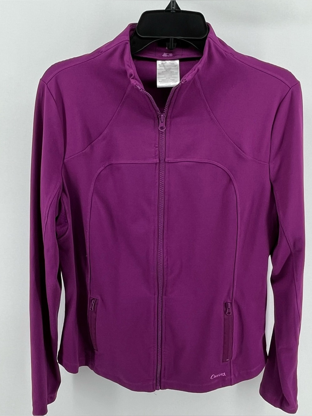 Curves Women's Purple Full-Zip Jacket medium.